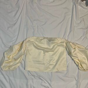 Lumiere White/Cream Off the Shoulder Puff Sleeve Blouse